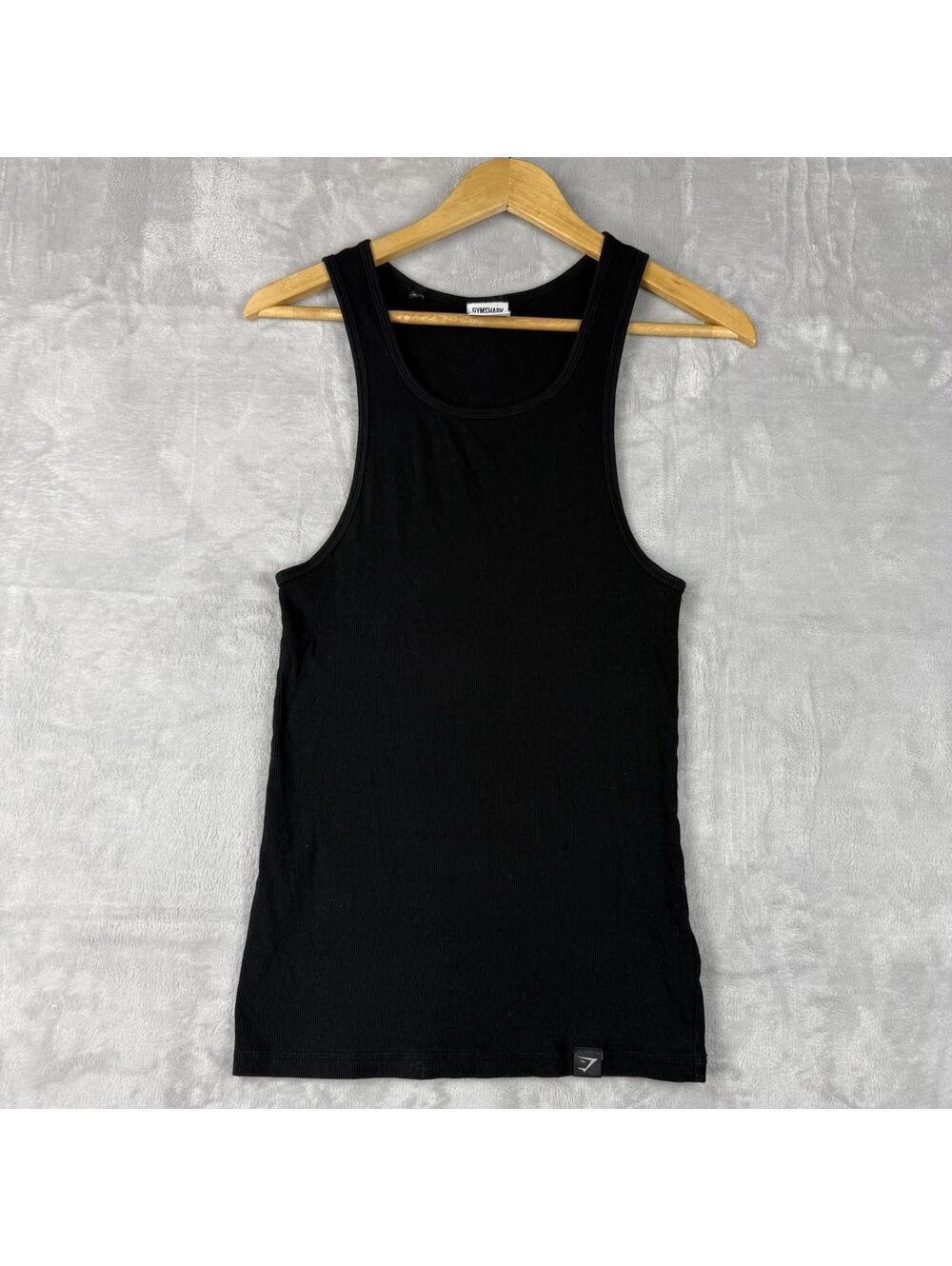 Gymshark Ribbed Tank Top Sleeveless Men Size Small Black Base Layer Comfort Gym